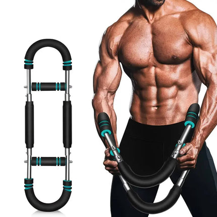 Chest Expander Arm Trainer with 4 Resistance Springs, Foldable Arm Workout Machine