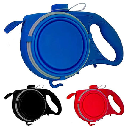 Heavy Duty Dog Leash, 4 in 1 Dog Water Bottle with Collapsible Dog Bowl