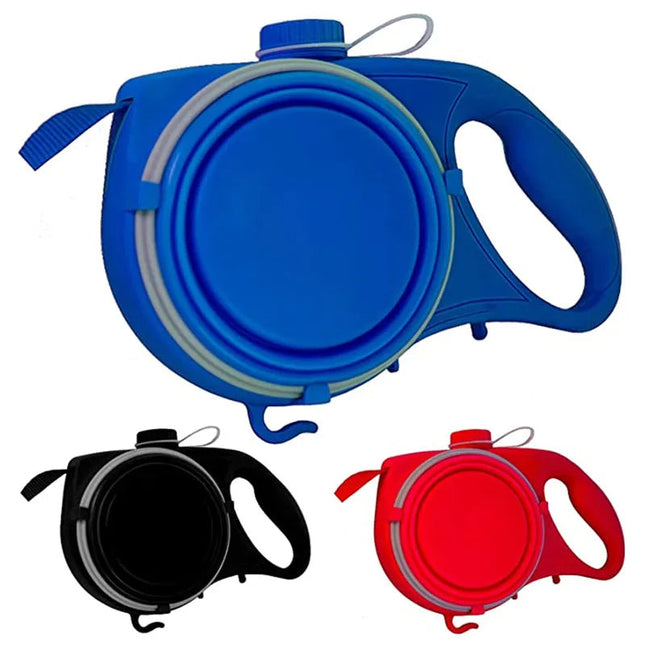 Heavy Duty Dog Leash, 4 in 1 Dog Water Bottle with Collapsible Dog Bowl