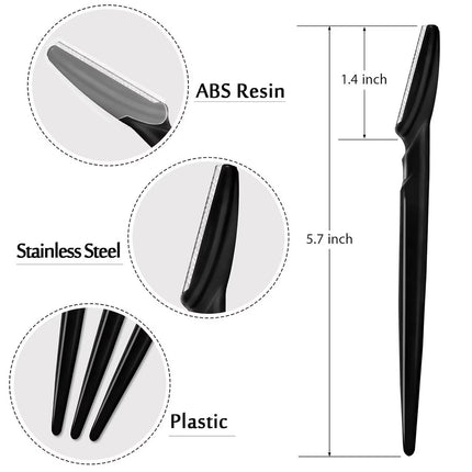 Womens face razor 12 pack, stainless steel eyebrow shaper and dermaplaning tool for peach fuzz removal