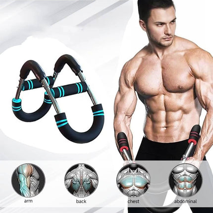 Chest Expander Arm Trainer with 4 Resistance Springs, Portable Strength Training Equipment