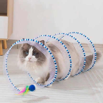 Cat Toy with Plush Mouse and Feather Bell, Collapsible Cat Hunting Toy – image 8