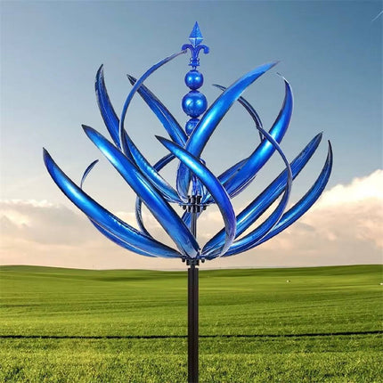 Metal Wind Spinner for Garden, Tulip Whirligig Yard Art, Outdoor Decoration and Patio Decor with Stake