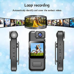 Tuzwa 4K Body Camera with WiFi – Mini Wearable Clip-On Camera, 180° Rotating Lens, IR Night Vision, Motion Detection & Loop Recording