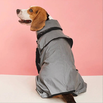 Waterproof Dog Raincoat with Hood, Reflective Windproof Full Body Rain Coat with Treat Pocket for Small and Large Dogs, M to 5XL