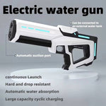 Tuzwa Electric Water Gun – Rechargeable Automatic Water Blaster with Auto Suction, 300ml Tank & 8–10m Long Range