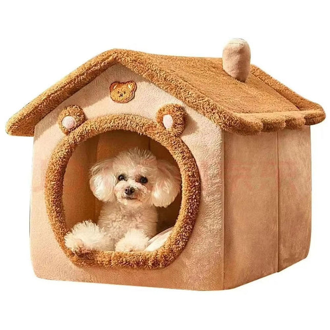 Indoor Cat House, Cat Cave Bed with Removable Pillow