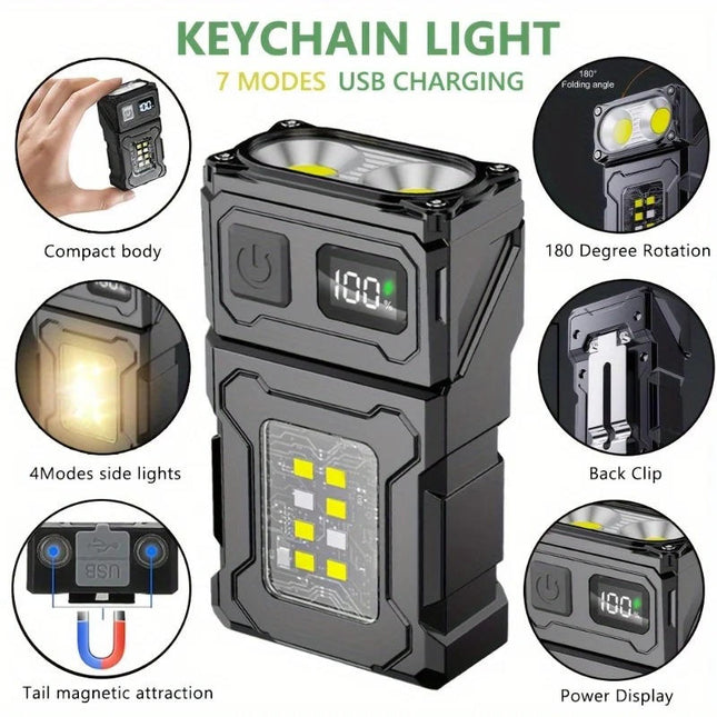 Rechargeable Flashlight with Battery Display, LED Flashlight for Power Outage