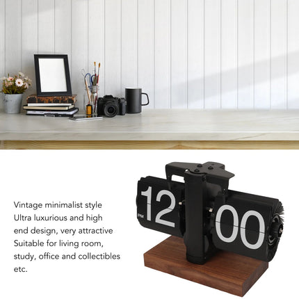 Flip Clock Retro with Black Walnut Body, Close-Up – image 4