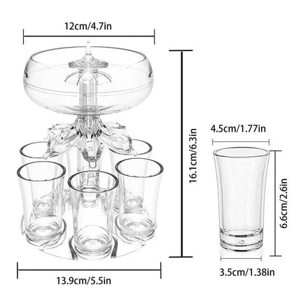 Party Drink Dispenser for 6 Shots, Liquor Dispenser for Home Bar and Parties – image 5