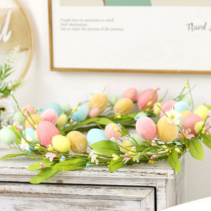 Easter Decorations Front Door Wreath, Artificial Floral Wreath