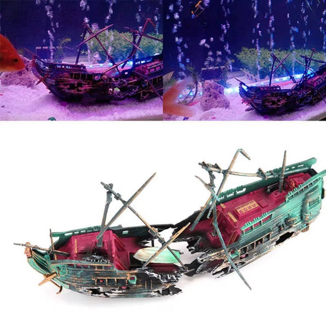 Fish Tank Decorations, Large Aquarium Decorations Sunken Boat