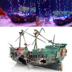 Fish Tank Decorations, Large Aquarium Decorations Sunken Boat, Resin Shipwreck Aquarium Decor, Aquarium Bubbler Ornament
