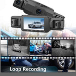 Tuzwa 4 Channel Dash Cam with WiFi & Night Vision – 1080P Front, 720P Side/Rear, 3" IPS Display, Parking Monitor, G-Sensor & Loop Recording