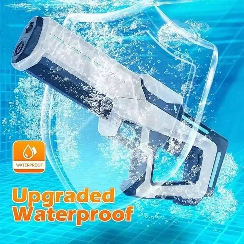 Tuzwa Electric Water Gun – Rechargeable Automatic Water Blaster with Auto Suction, 300ml Tank & 8–10m Long Range