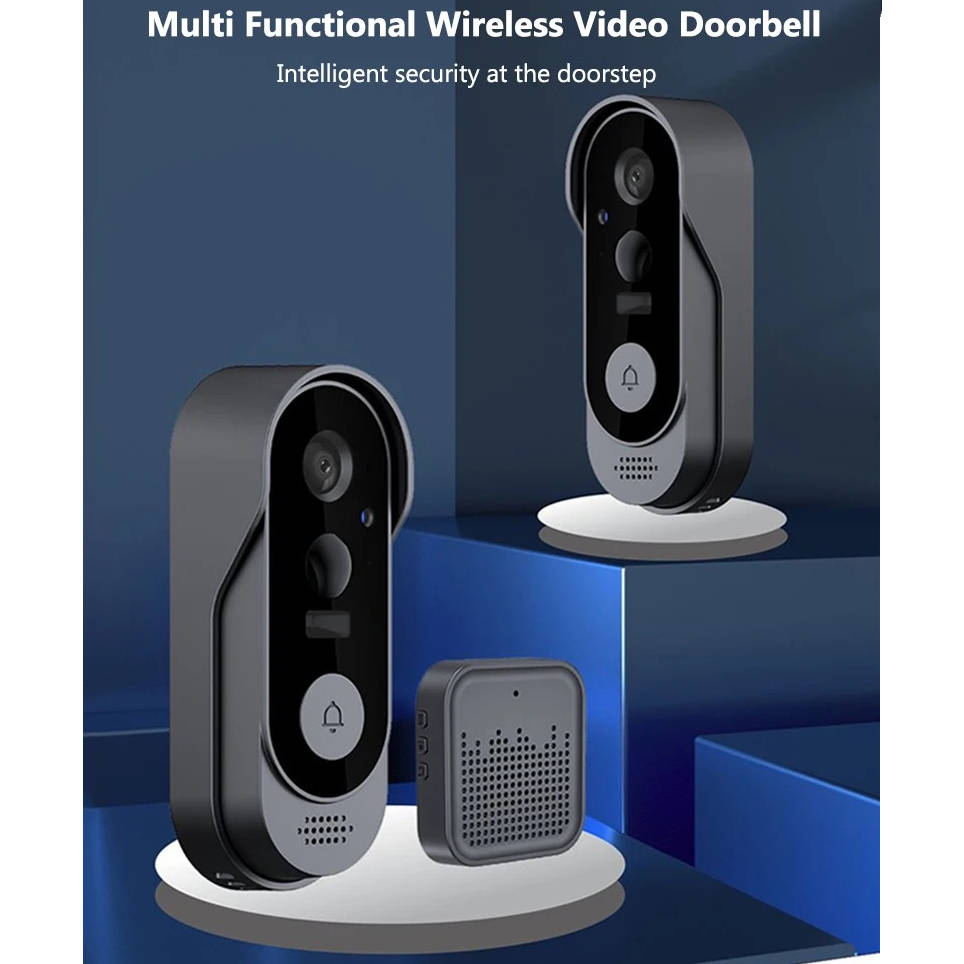 Tuzwa Wireless Video Doorbell Camera – 2.4GHz WiFi Smart Doorbell with PIR Motion Detection, HD Wide-Angle Video, Night Vision & Two-Way Audio
