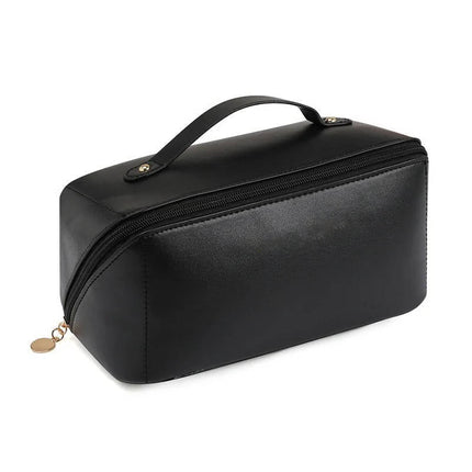 Makeup Bag, Waterproof PU Leather Cosmetic Bag with Handle and Mesh Pockets – image 13