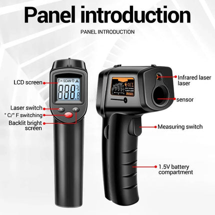 Infrared Thermometer Gun, Non Contact Laser Thermometer with Backlit LCD – image 11