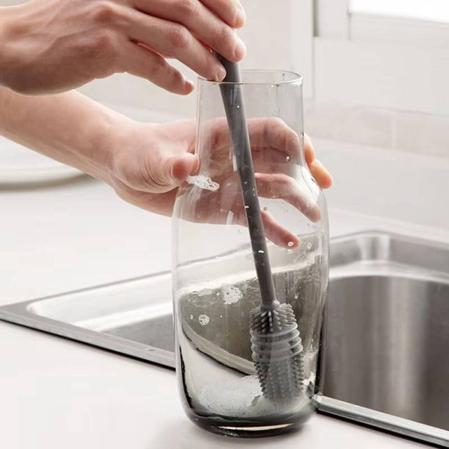 Bottle Brush with 360 Rotating Head, Silicone Bottle Cleaning Brush for Baby Bottles