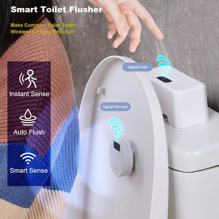 Automatic Toilet Flusher, Touchless Toilet Flusher with Infrared Toilet Flush Sensor