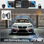 Tuzwa 4 Channel Dash Cam with WiFi & Night Vision – 1080P Front, 720P Side/Rear, 3" IPS Display, Parking Monitor, G-Sensor & Loop Recording