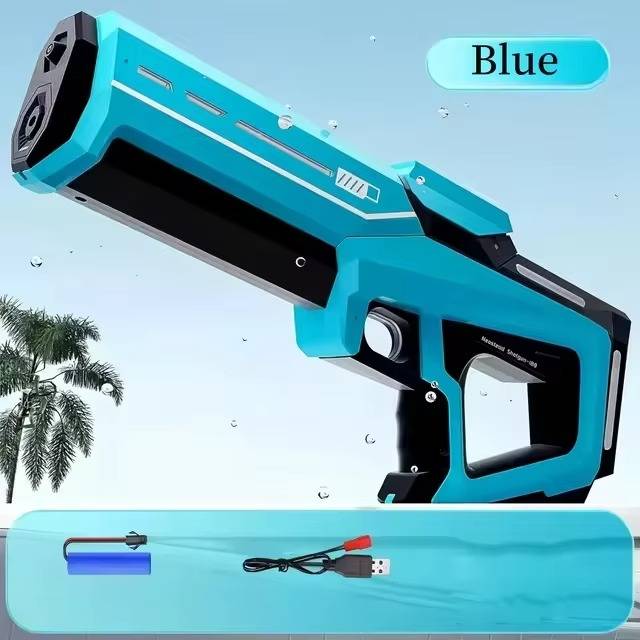 Tuzwa Electric Water Gun – Rechargeable Automatic Water Blaster with Auto Suction, 300ml Tank & 8–10m Long Range