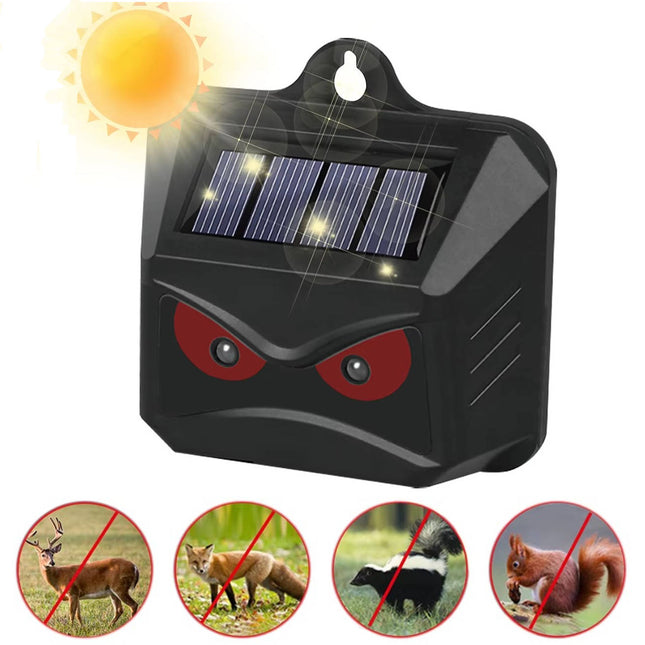 Solar Ultrasonic Animal Repellent 2 Pack, Solar Powered Animal Repeller, Ultrasonic Animal Deterrent