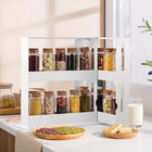 Spice Rack Organizer for Countertop, Seasoning Rack with 2 Swivel Shelves, Kitchen Cabinet Organizer Holds 20 Jars