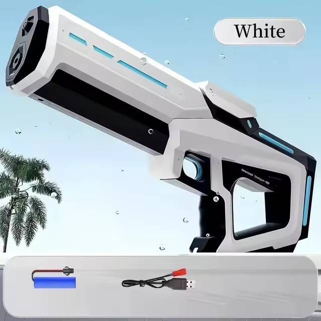 Tuzwa Electric Water Gun – Rechargeable Automatic Water Blaster with Auto Suction, 300ml Tank & 8–10m Long Range