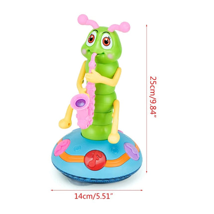 Caterpillar Toy with Saxophone, Musical Dancing Sensory Toy with LED Lights