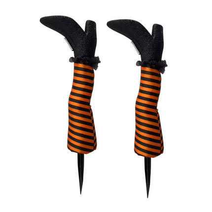 Witch Legs Halloween Yard Stakes with Stockings, Crashed Halloween Witch Decorations – image 10
