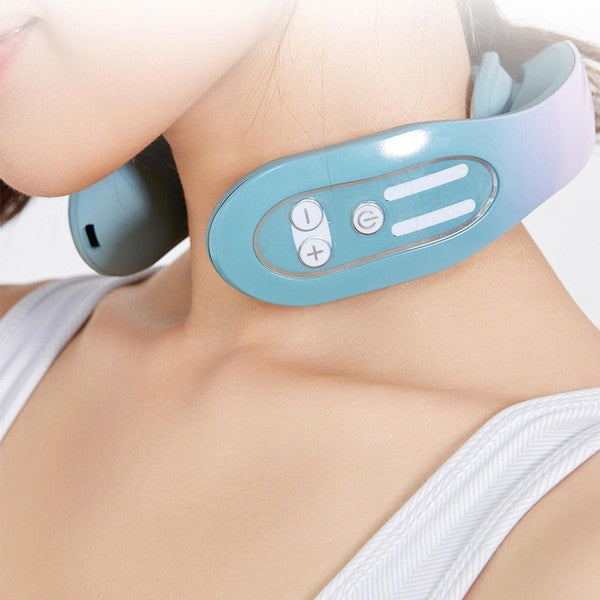 Lymphatic Drainage Massager, EMS Neck Massager with Acupressure Massage, Portable Rechargeable Electric Neck Massager