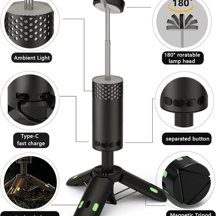 Camping Lights Rechargeable, Camping Lantern Rechargeable Telescopic Magnetic – image 4