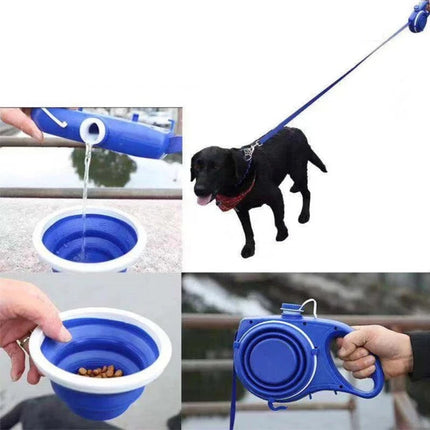 Heavy Duty Dog Leash, 4 in 1 Dog Water Bottle with Collapsible Dog Bowl, Leash for Large Dogs with Poop Bag Holder