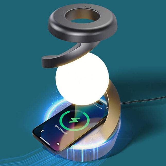 Levitating Moon Lamp with Wireless Charging, Floating Moon Lamp with Gesture Control, RGB Color Changing Mood Lamp