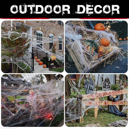 Spider Webs Halloween Decorations with Spiders, Halloween Outdoor Decorations – image 8