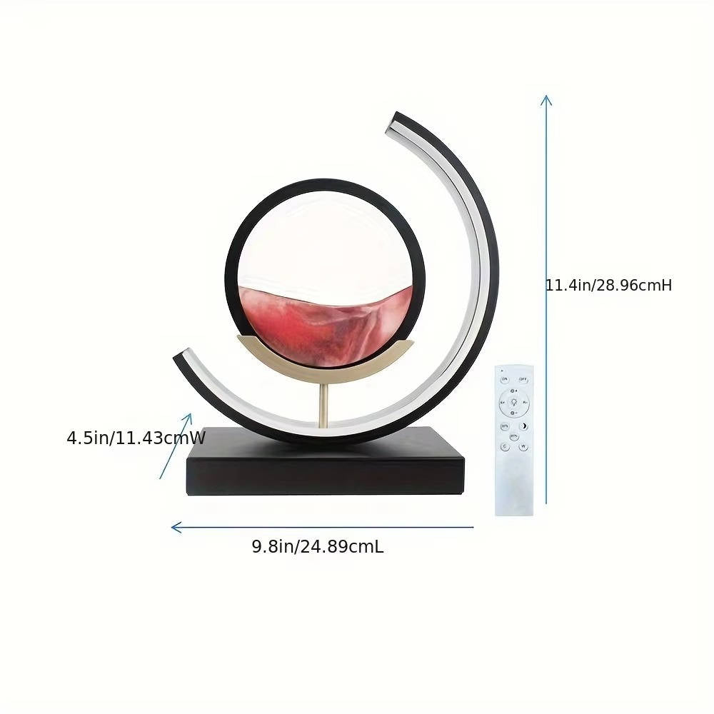 Tuzwa Moving Sand Art Lamp – 17.3-Inch 360° Rotating Quicksand Picture with 3 Light Colors & Adjustable Sand Flow
