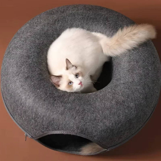 Cat Beds, Donut Bed for Cats with Zipper