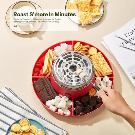 Smores Maker, Flameless Tabletop Smores Maker with 4 Trays and 6 Roasting Forks