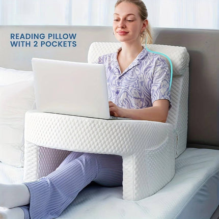 Husband Pillow with Cooling Cover, Memory Foam Backrest Pillow with Arms