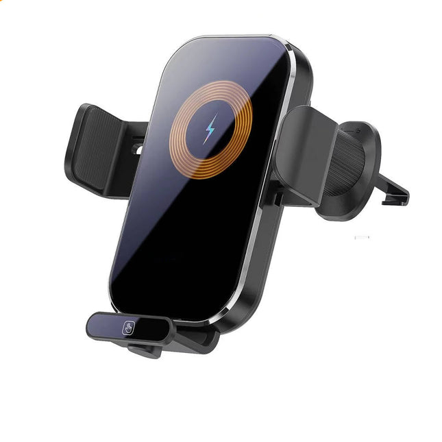 Car Phone Holder with Wireless Charger, Car Phone Mount with Touch Sensing Auto Clamp, Phone Holder for Car Dashboard