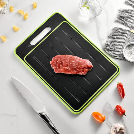 Cutting Board with Thawing Tray and Knife Sharpener, 4 in 1 Chopping Board with Grater, Dishwasher Safe Cutting Board