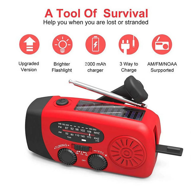 AM FM Radio with Power Bank and LED Flashlight