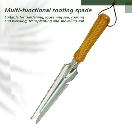 Weed Puller Tool 5 in 1 with Beech Handle, Garden Weeding Tool for Transplanting
