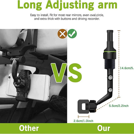 Car Phone Holders, Rearview Mirror Phone Mount with Spring Clip – image 6