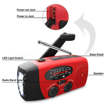 Hand Crank Emergency Radio with Solar Charging