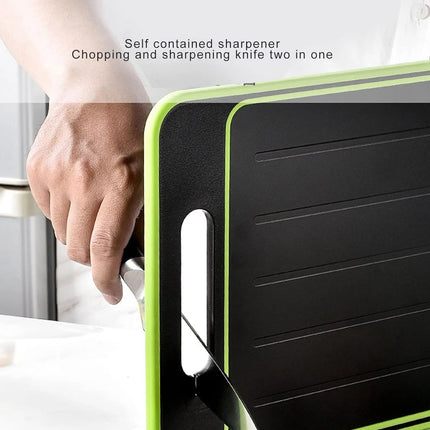 Cutting Board with Thawing Tray and Knife Sharpener, Dishwasher Safe Cutting Board