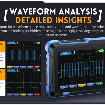 Portable Digital Oscilloscope with Signal Generator, Handheld Oscilloscope with Probe for Electronics Testing – image 7