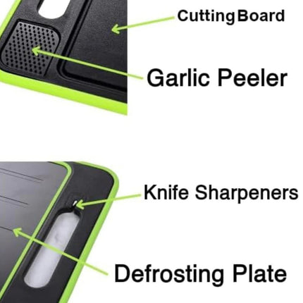 Cutting Board with Thawing Tray and Knife Sharpener, 4 in 1 Chopping Board with Grater – image 4