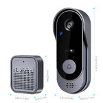 Tuzwa Wireless Video Doorbell Camera – 2.4GHz WiFi Smart Doorbell with PIR Motion Detection, HD Wide-Angle Video, Night Vision & Two-Way Audio